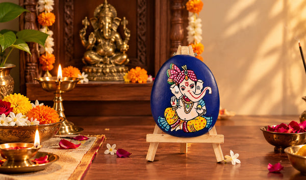 How to Decorate Your Pooja Room for Ganesh Chaturthi with Handcrafted River Stone Art