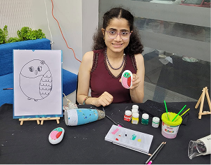 Nehal creating artwork